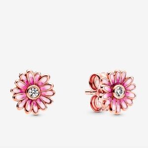 PANDORA: Pink Daisy Flower Stud Earrings